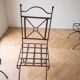 Set of 6 garden chairs in wrought iron rustic style