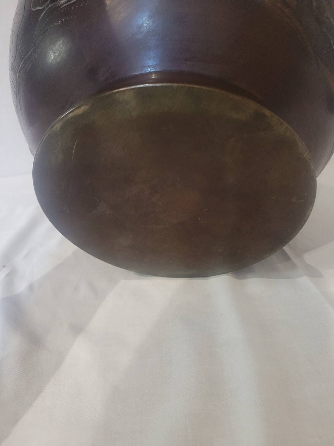 Large bronze plant pot