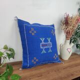 Blue Berber cactus silk cushion