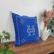 Berber cushion in blue cactus silk