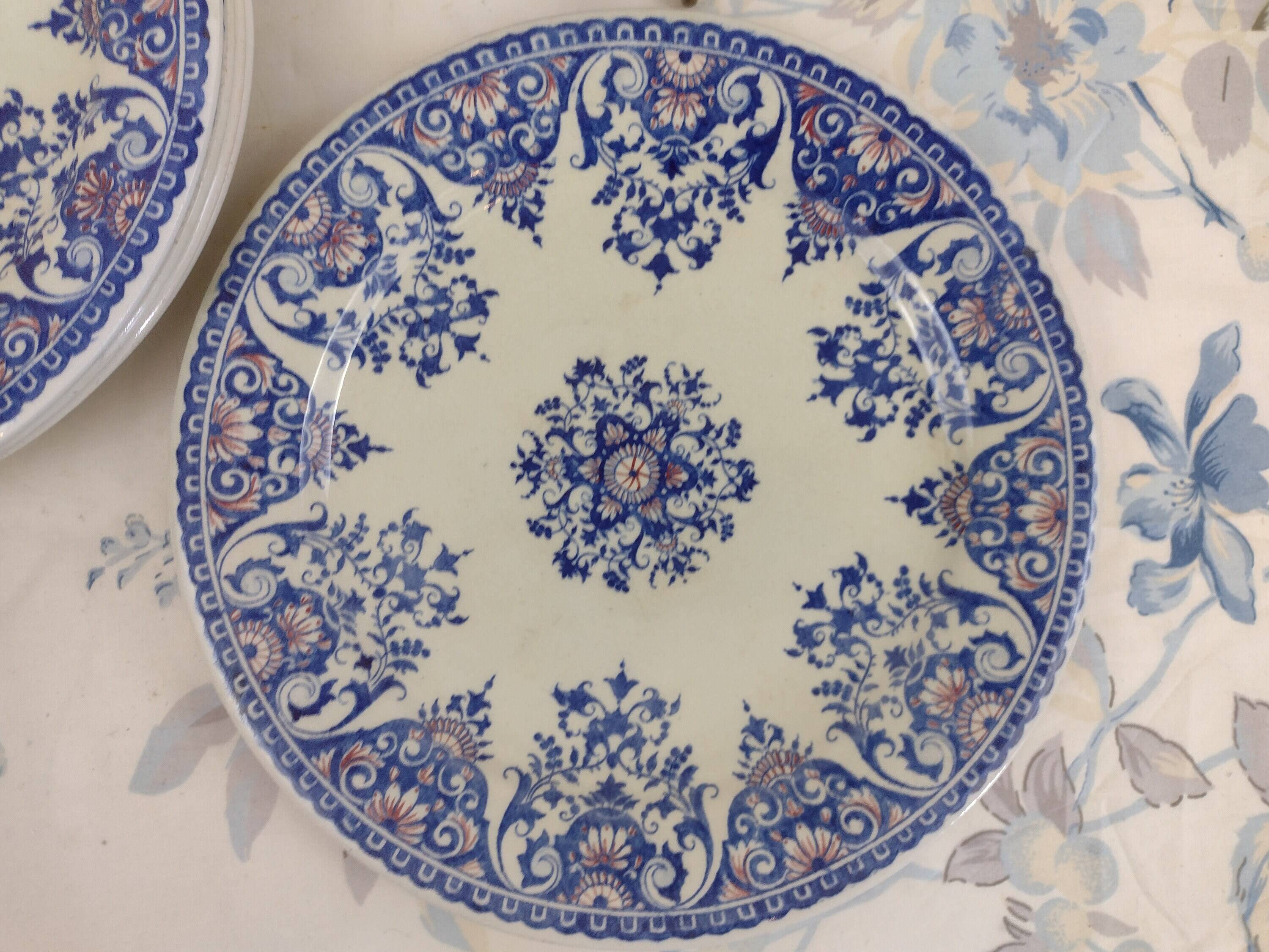 6 Gien Rouen dinner plates