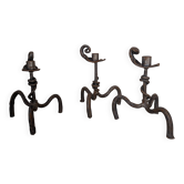 Set of 3 wrought iron candle holders