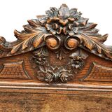 Desk with tiered secret drawer in solid oak Louis XIII