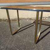 Chrome and golden brass console 70s