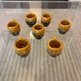 Set of 7 small glasses of Zoomorphic Vallauris Chicks