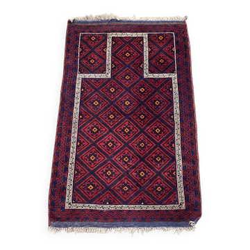 Vintage Afghan hand-knotted Wool Baluch Rug, 1970s
