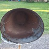 Galvanized metal and leather harvest hood