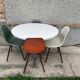 Round kitchen dining table 100cm chrome legs
