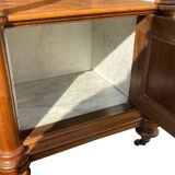 Louis XVI style walnut bed and bedside table