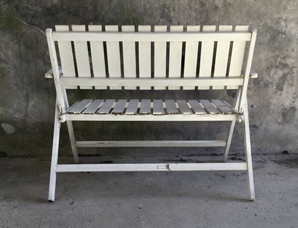 Banc de jardin pliable en bois - vintage 1960