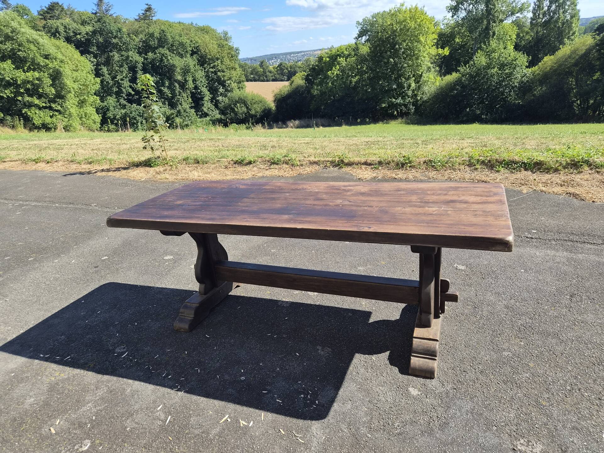 Solid wood monastery table