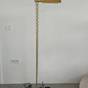 Brass floorlamp Rico and Annemarie Baltensweiler Halo 250 Stako Leuchte