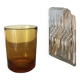 vintage amber brown thick glass