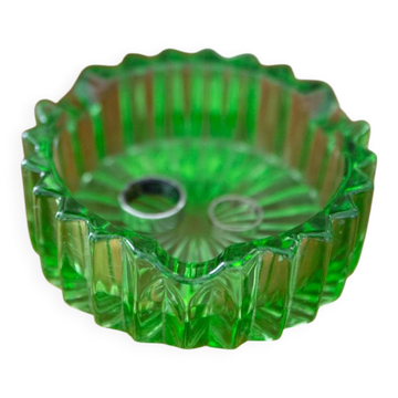 Cendrier bol en cristal vert du milieu du 20e siècle, Italie, années 1970
