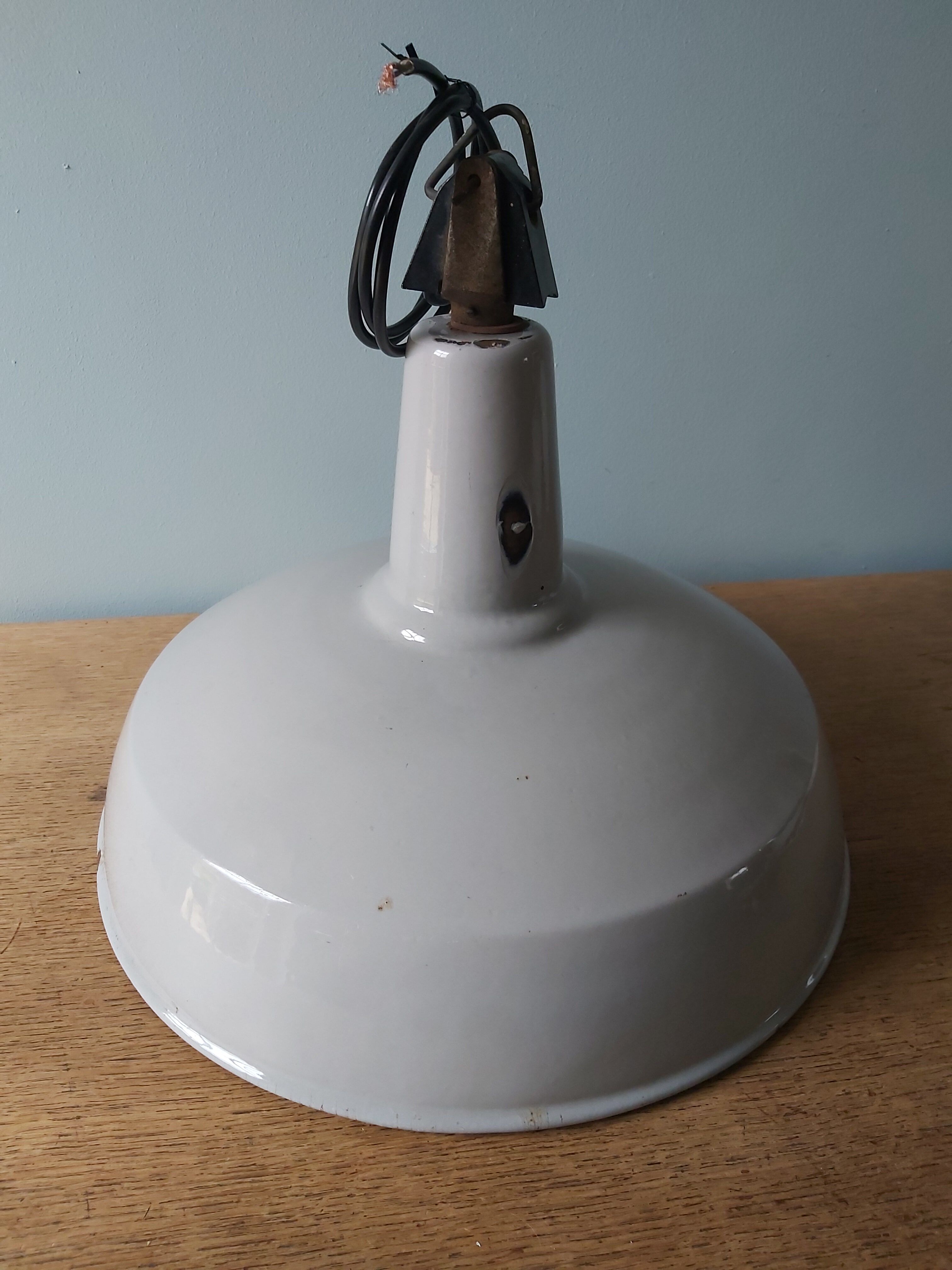 Industrial suspension in gray enamelled sheet, 60s