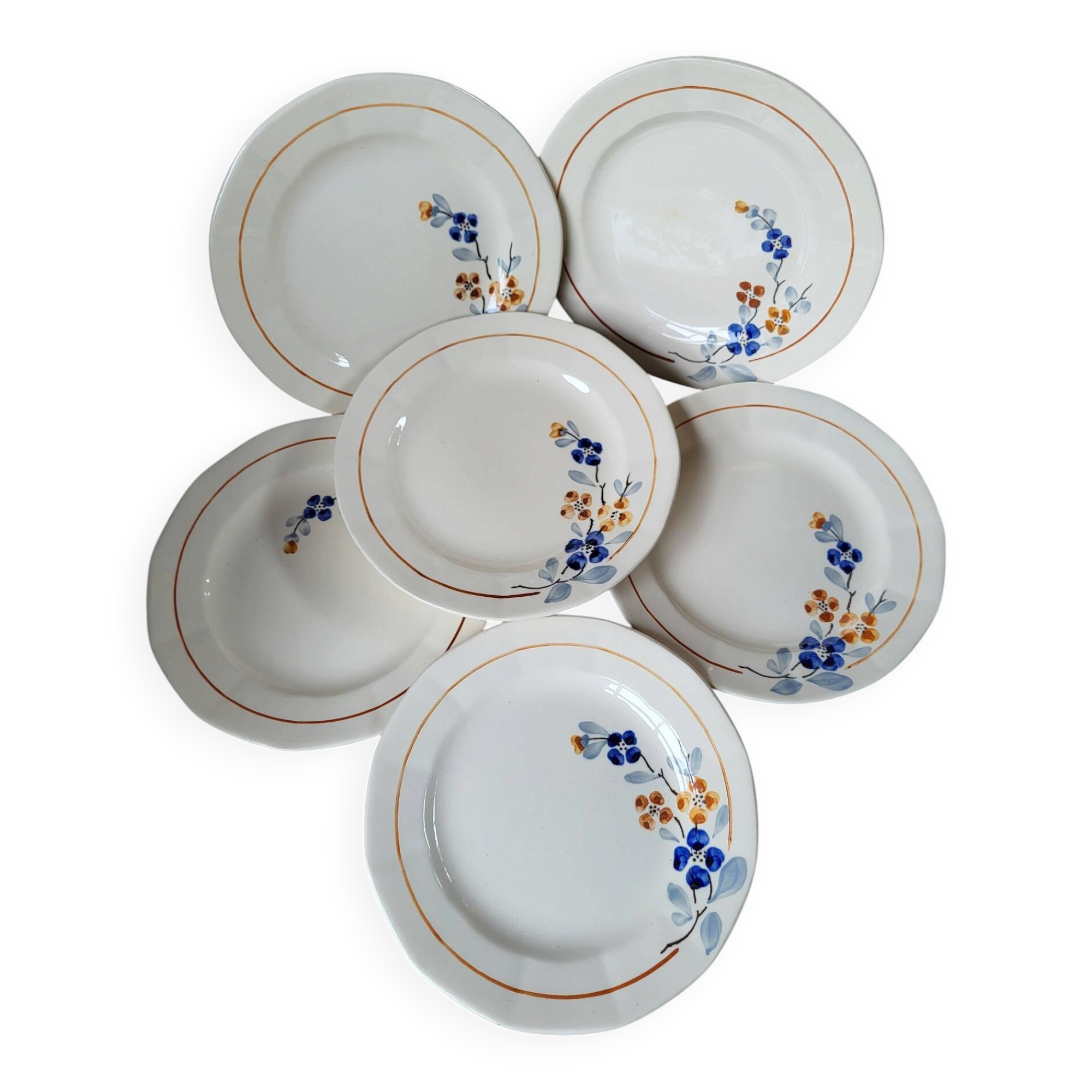 Set 6 assiettes à dessert Petites fleurs