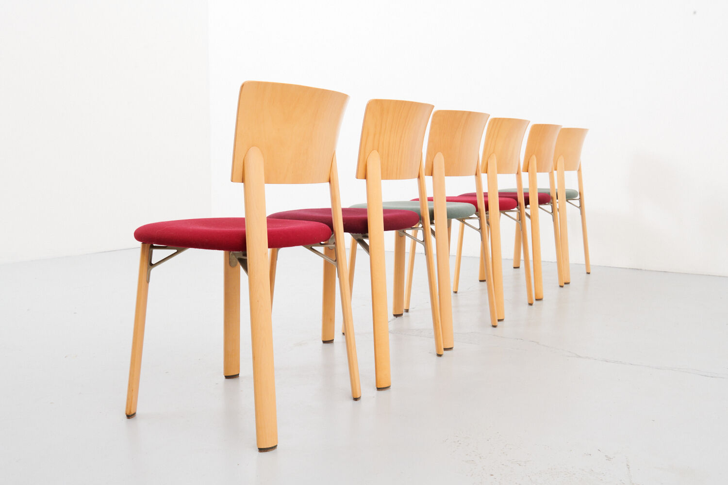 Kusch &Co chair made of wood and green fabric