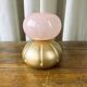 Petite lampe “diabolo” opaline & bois
