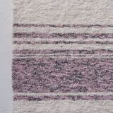 Handwoven recycled cotton rug - Pink and white