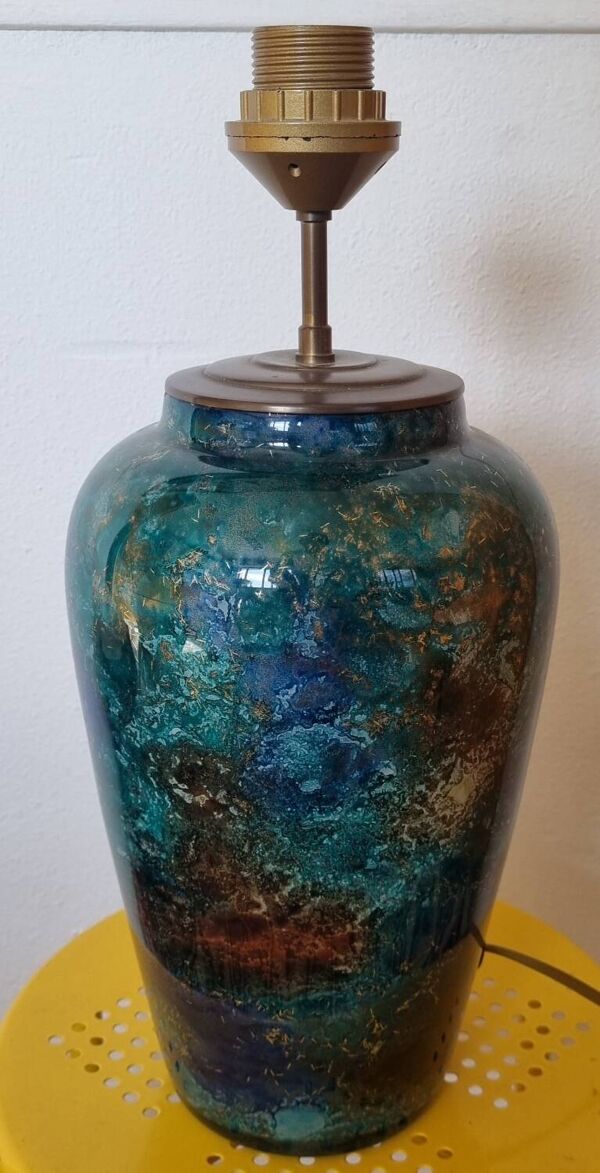 Pied de lampe en verre églomosé de Laque Line 41cm