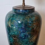 Glass lamp base with eglomisé finish by Laque Line 41cm