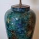 Glass lamp base with eglomisé finish by Laque Line 41cm
