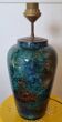 Glass lamp base with eglomisé finish by Laque Line 41cm