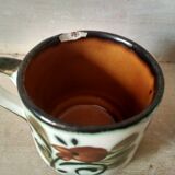 Set of 4 tea or coffee cups, Boch ceramic, Argenteuil series from the 60s