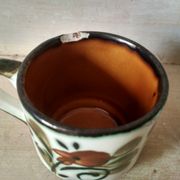 Set of 4 tea or coffee cups, Boch ceramic, Argenteuil series from the 60s