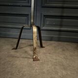 Brutalist ironwork floor lamp 1970 tripod base