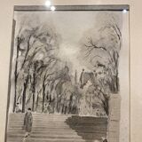 Four small framed watercolors signed Karles