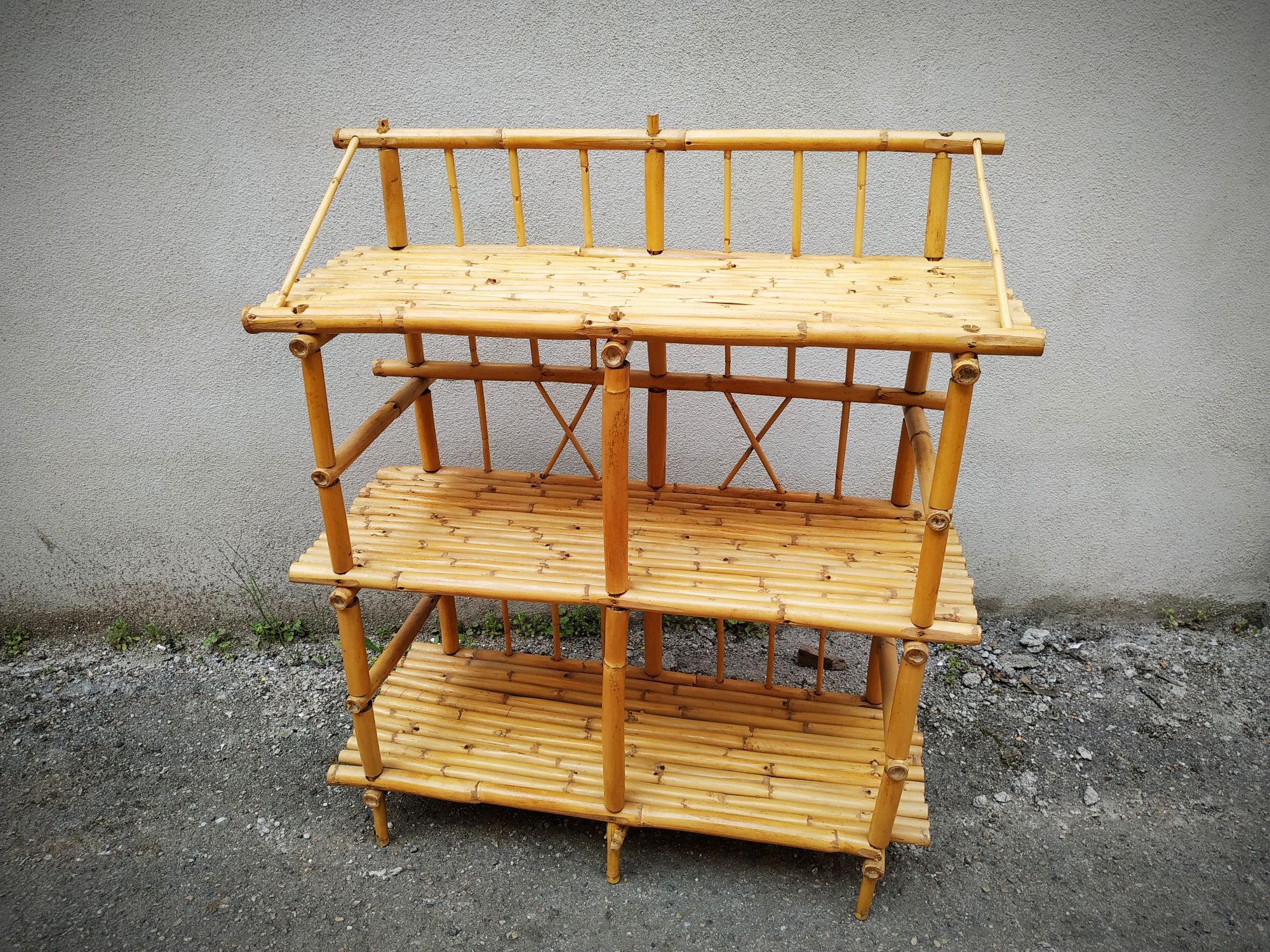 Vintage bamboo shelf