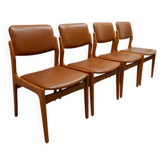 Ensemble de 4 chaises de salle à manger danoises, années 1970