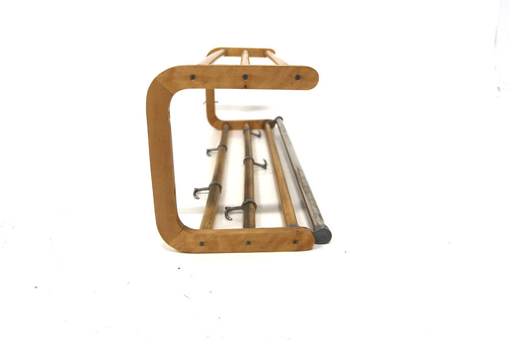 Scandinavian beech coat rack, Sweden, 1950