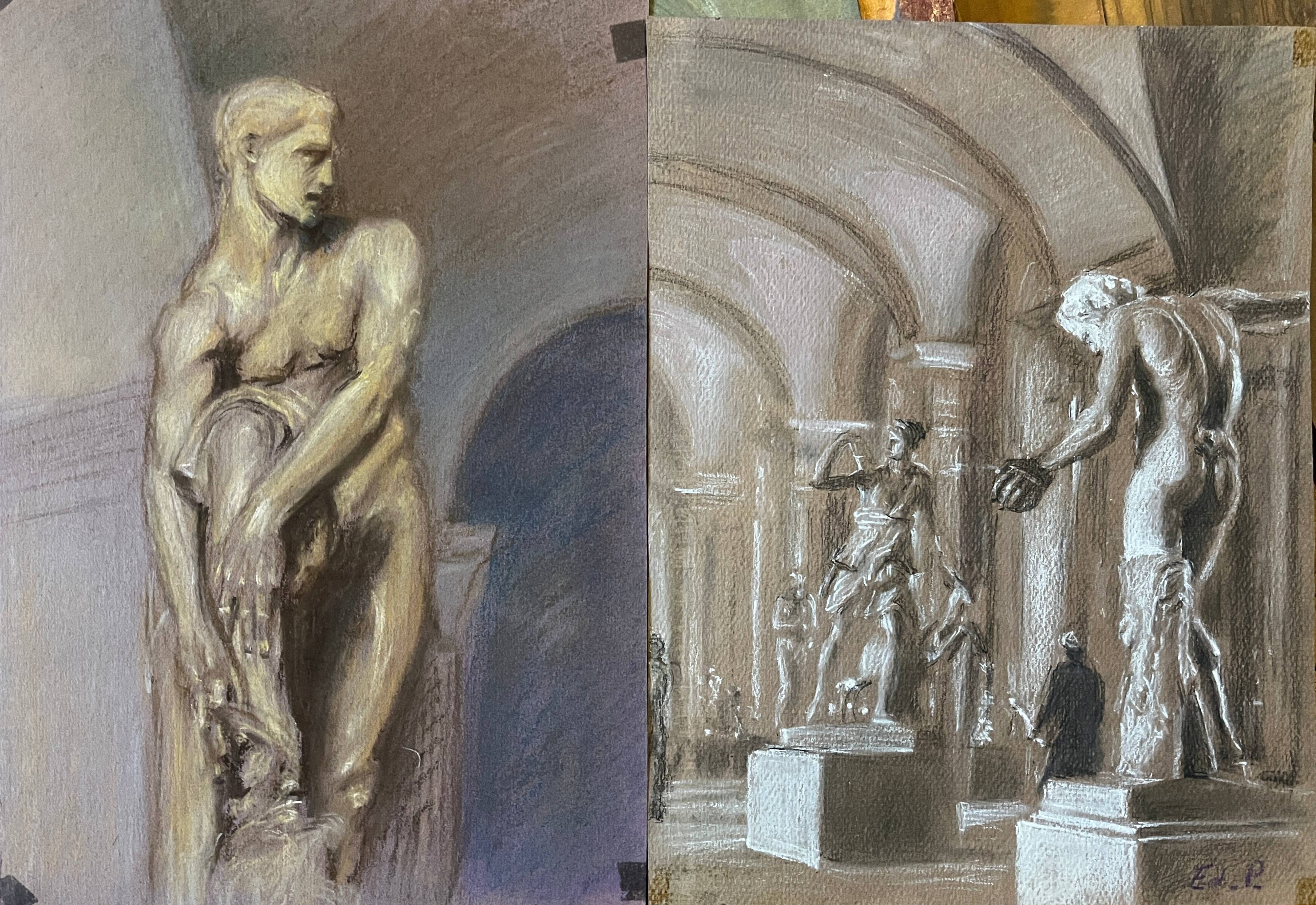 Paintings Lot 22 studies Edouard Pannetier (1884-1965) Architecture sculpture etc