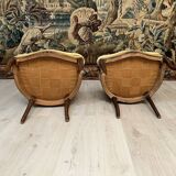 Suite of 2 armchairs louis xv style xixth century