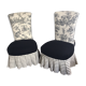 Pair of old armchair fully restored toile de Jouy