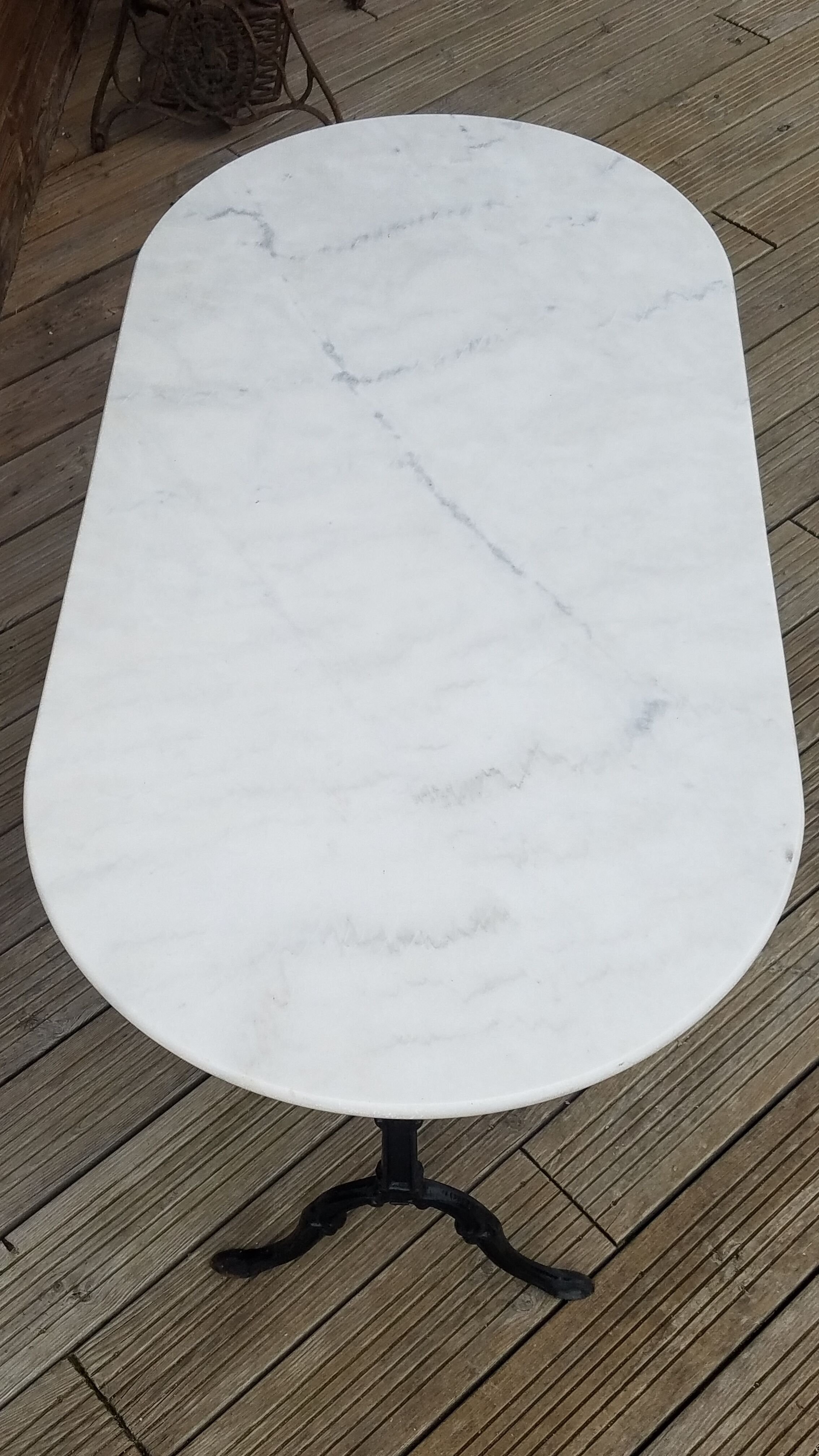 Table bistrot plateau marbre