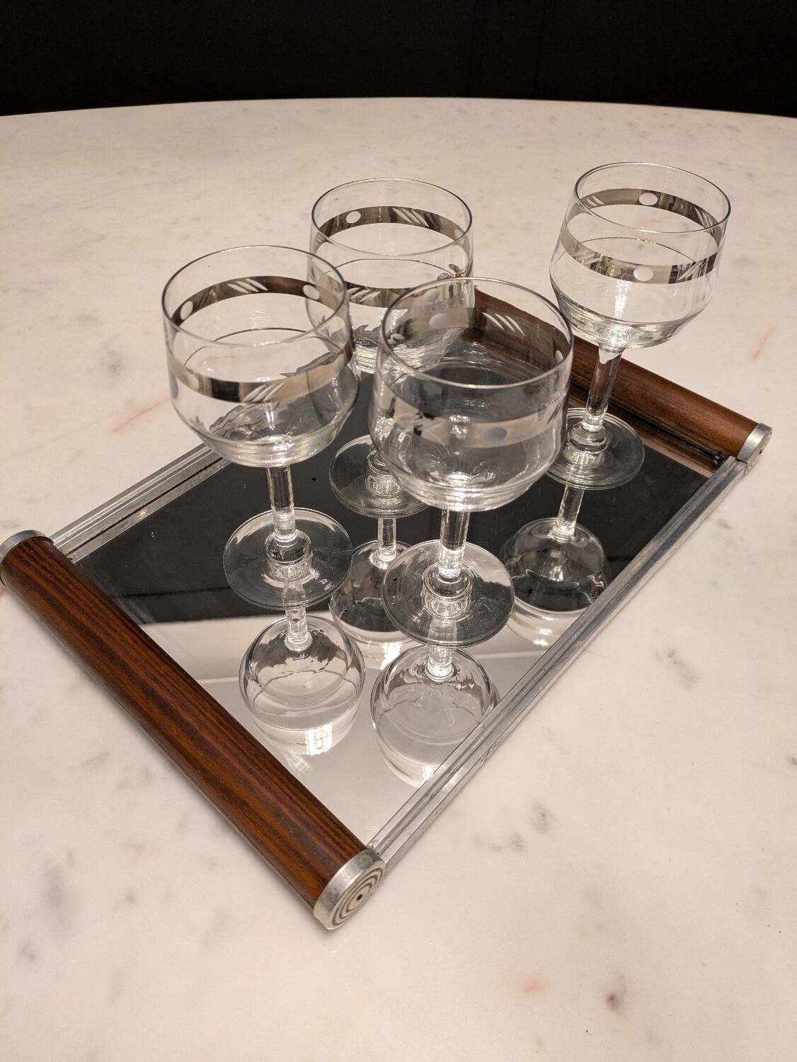 Art deco mirror tray