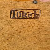 Antique solid wood varnished bed base – Torck – 1950s