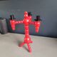 Vintage Scandinavian painted wooden candlestick