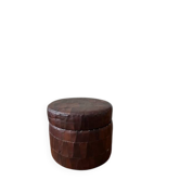 Patchwork leather storage pouf by De Sède, 1970.