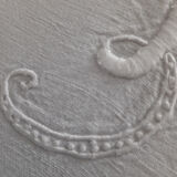 Old linen yarn embroidered and monogrammed