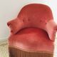 Fauteuil crapaud velour rose