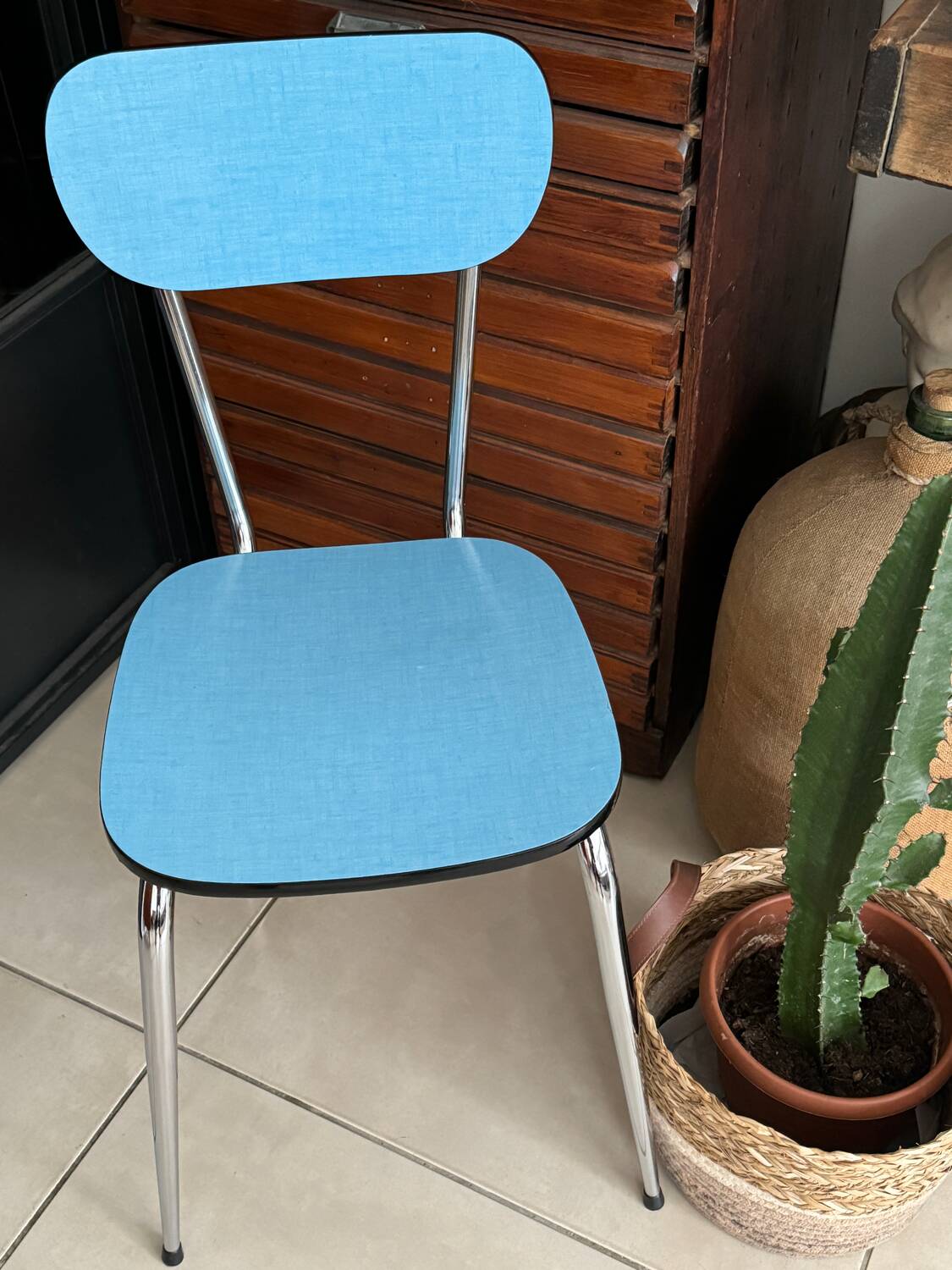 Vintage Blue Formica Chair