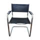Vintage designer leather and metal armchair