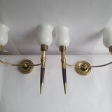 Pair of large torch-style wall sconces from the 1950s