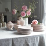 Service à café rose poudré 52 pièces 1930