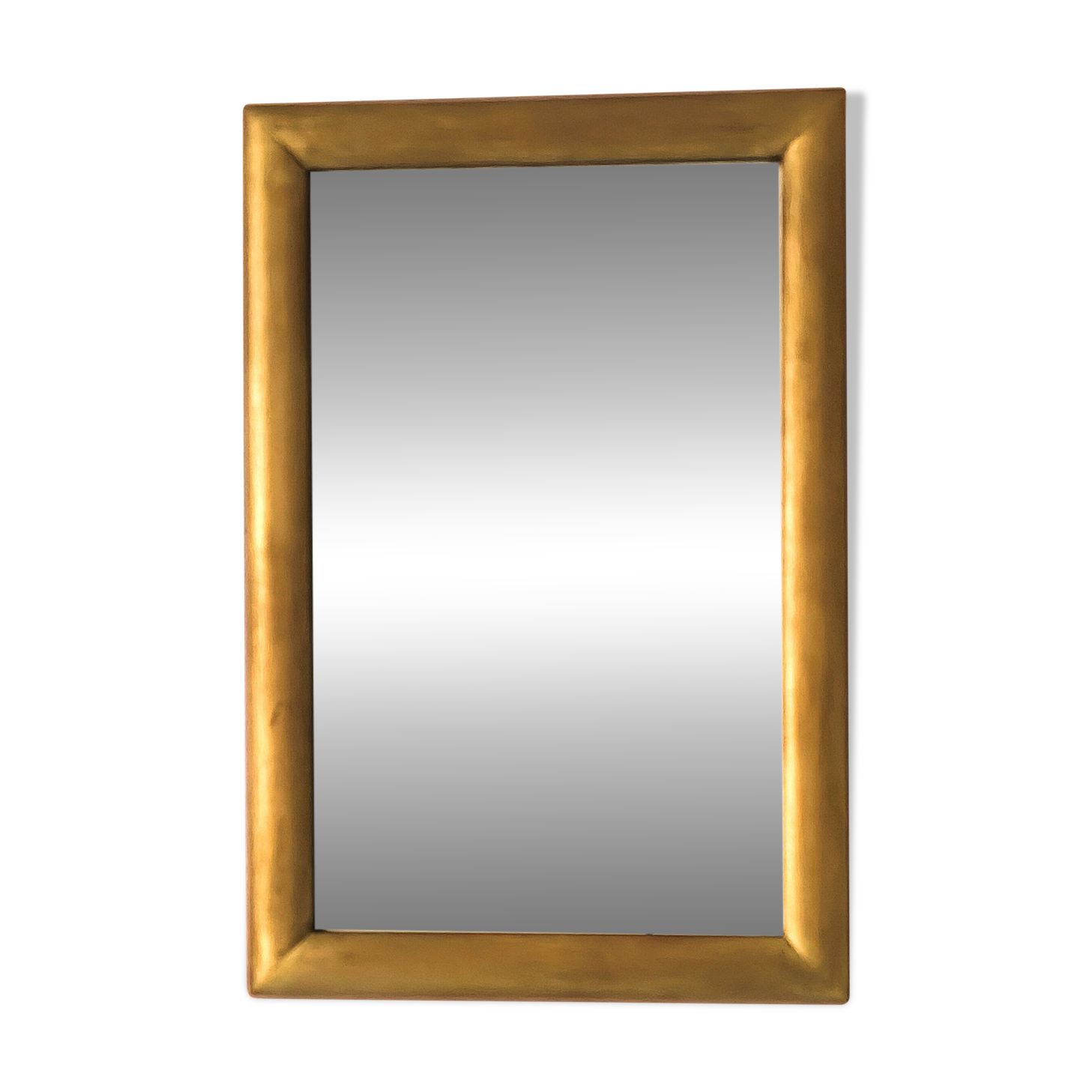Petit miroir ancien en bois doré et glace biseautée