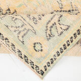 Classic faded yellow oushak rug 269x176cm